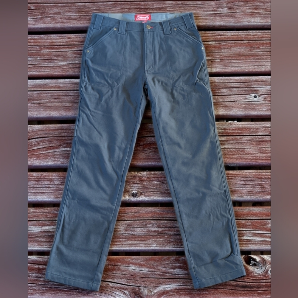 Coleman India Ink Fleece-Lined Canvas Men's Workwear Pants Utility Pockets 32X34